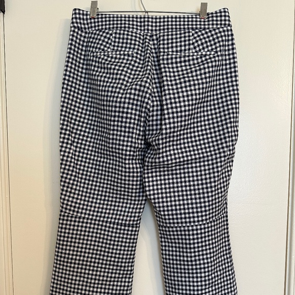 JCrew Hayden Navy White Gingham Cropped Flare Trouser Pant - Picture 4 of 6